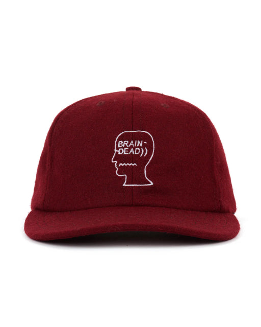 FLANNEL LOGOHEAD 6 PANEL HAT - BURGUNDY 1
