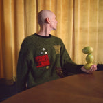 FUTURE VISION BOXY KNIT SWEATER - OLIVE 2