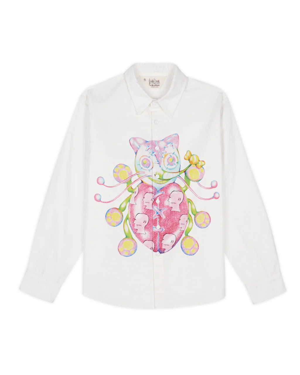 GASPAR HEART BUTTON UP OXFORD - WHITE
