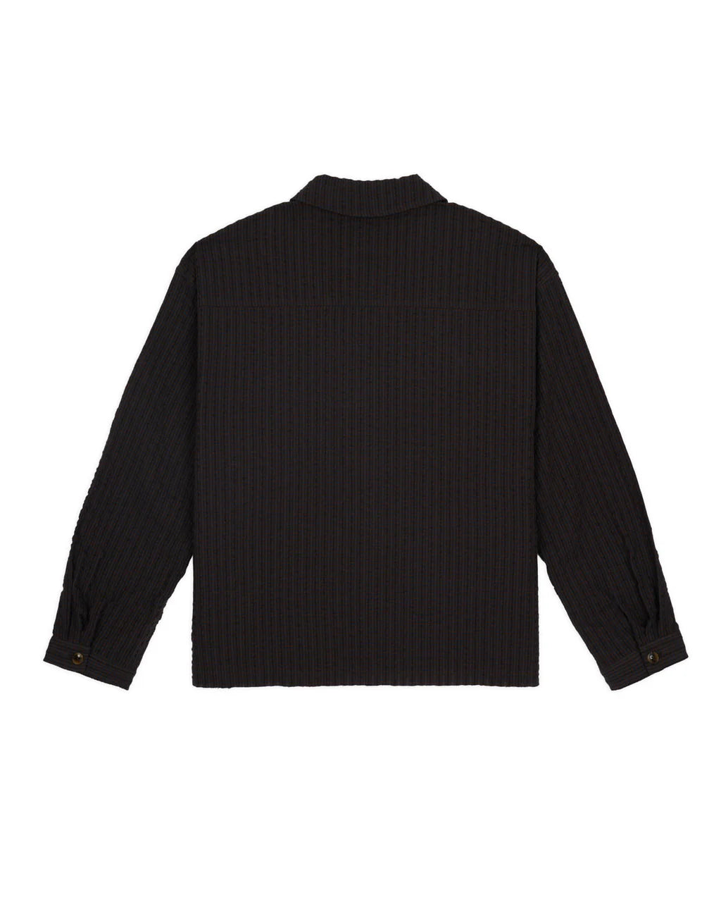 GINGHAM ROUND COLLAR SHIRT - BLACK 6
