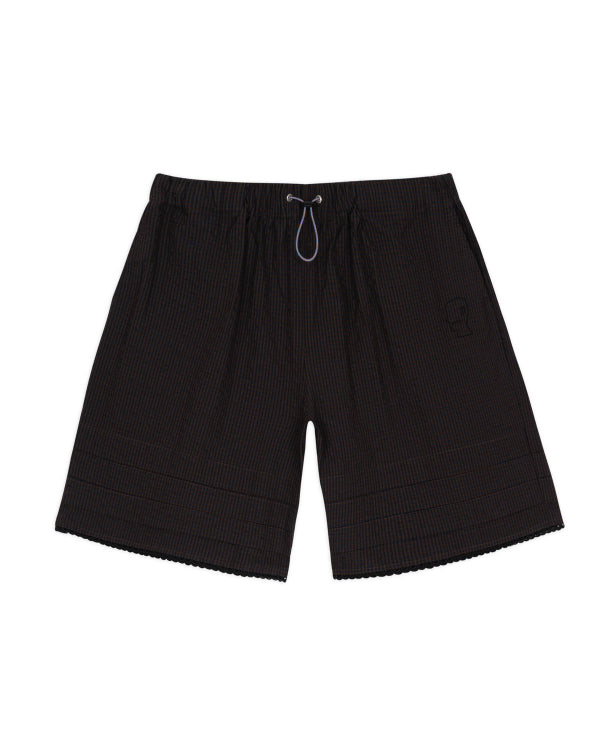 GINGHAM SHORTS  - BLACK