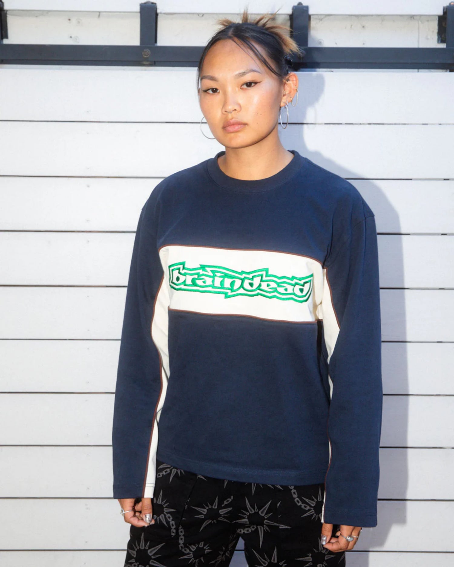 HEAVYWEIGHT PANELED LONG SLEEVE SHIRT - NAVY 3