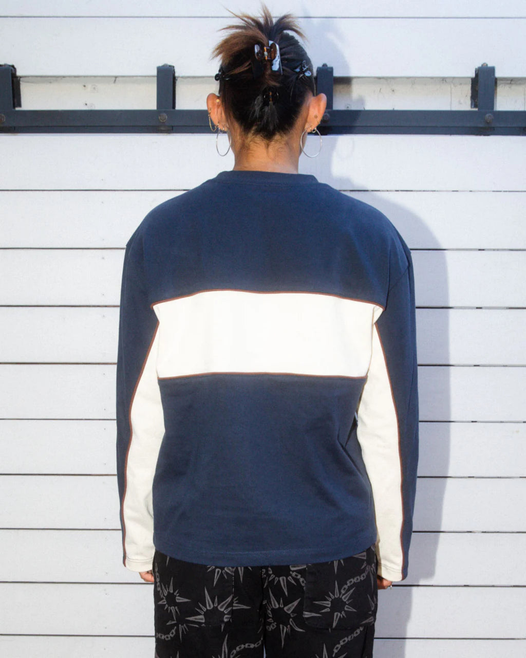 HEAVYWEIGHT PANELED LONG SLEEVE SHIRT - NAVY 4