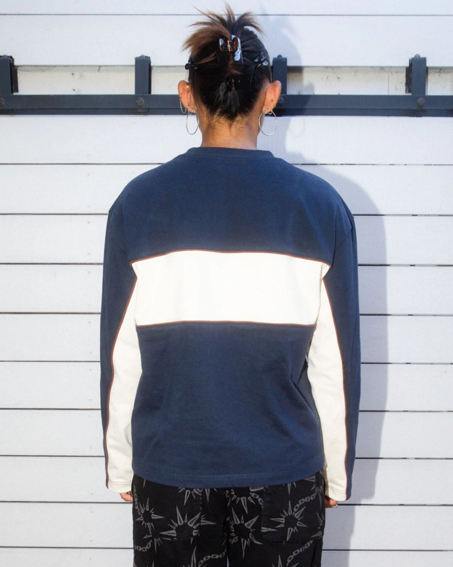 HEAVYWEIGHT PANELED LONG SLEEVE SHIRT - NAVY 4