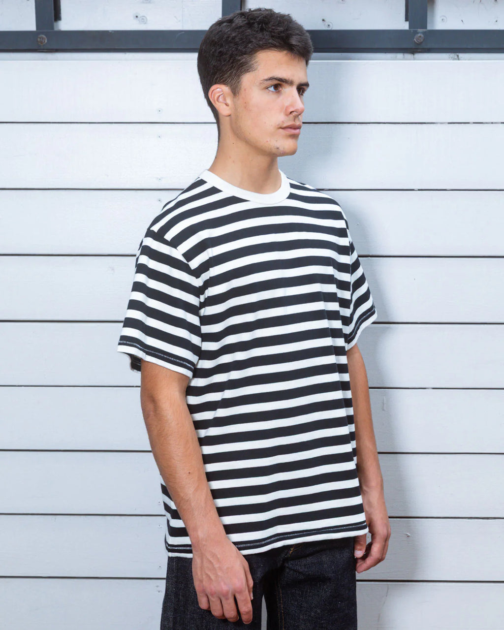 HEAVYWEIGHT STRIPE T-SHIRT - BLACK 3