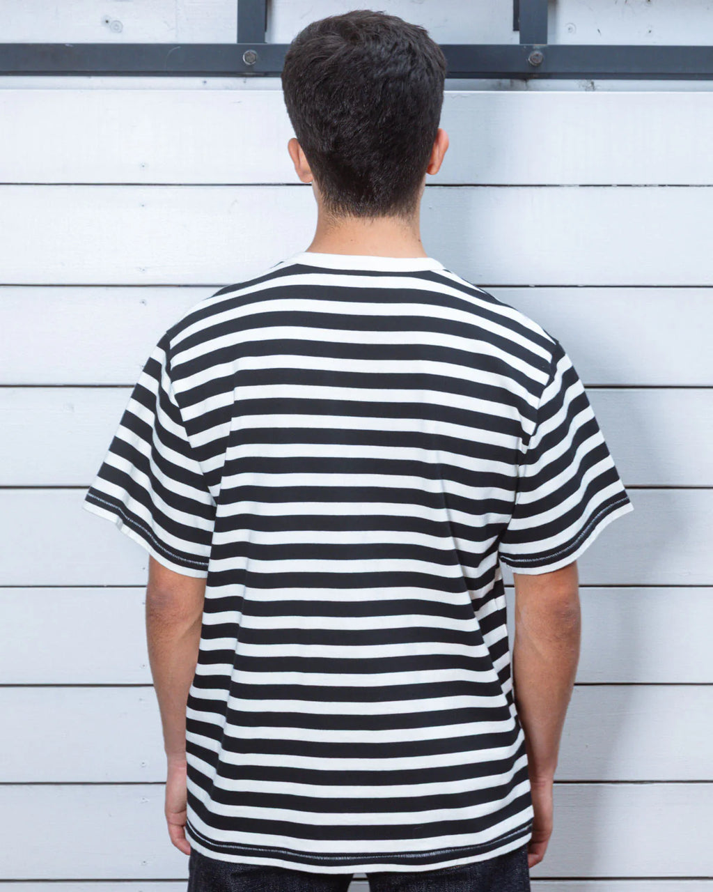 HEAVYWEIGHT STRIPE T-SHIRT - BLACK 4
