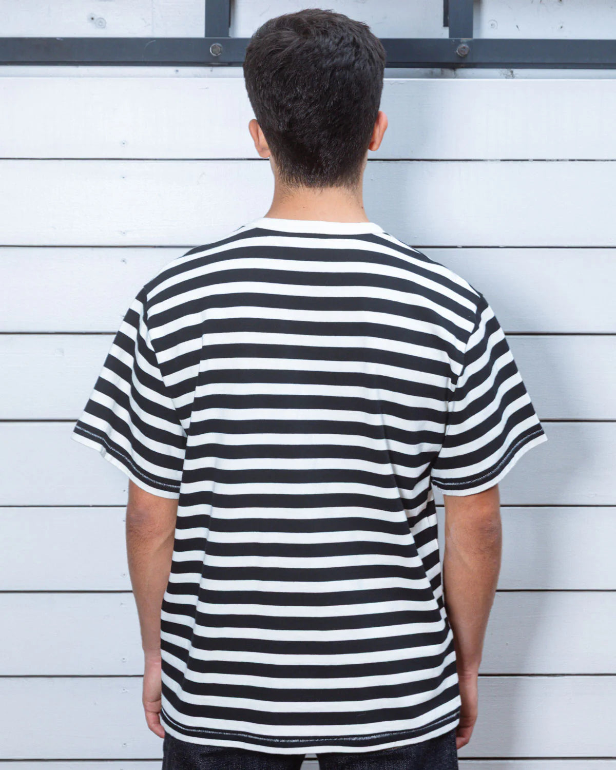 HEAVYWEIGHT STRIPE T-SHIRT - BLACK 4