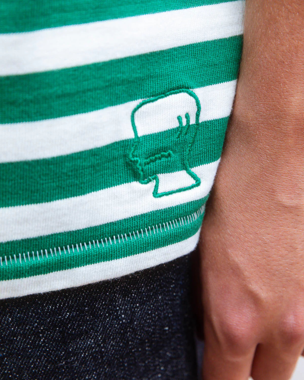 HEAVYWEIGHT STRIPE T-SHIRT - GREEN 6