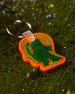 Brain DeadxGodzilla Hedorah Logohead Keychain - Clear Orange 2