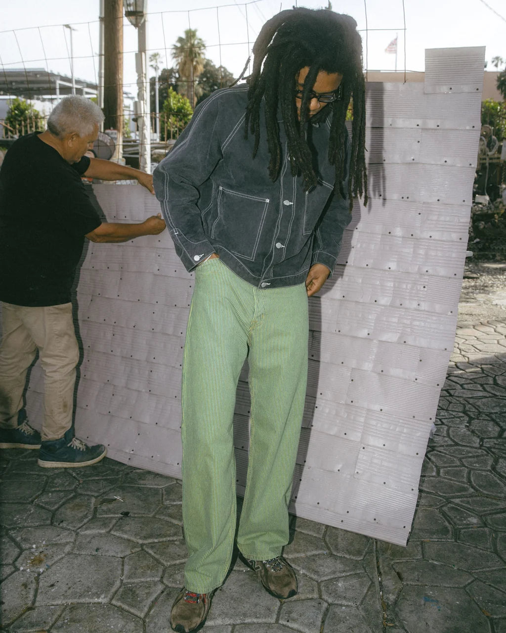 TYPE 00 HICKORY STRIPE DENIM PANT - GREEN 4