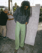 TYPE 00 HICKORY STRIPE DENIM PANT - GREEN 4