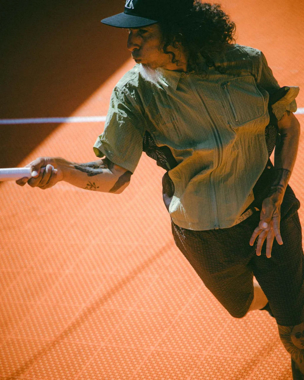 BRAIN DEAD EQUIPMENT HITTING SHIRT - DUSKY GREEN 3