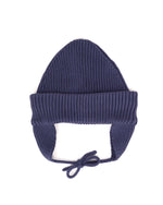 KNITTED EAR FLAP BEANIE - BLUE 5