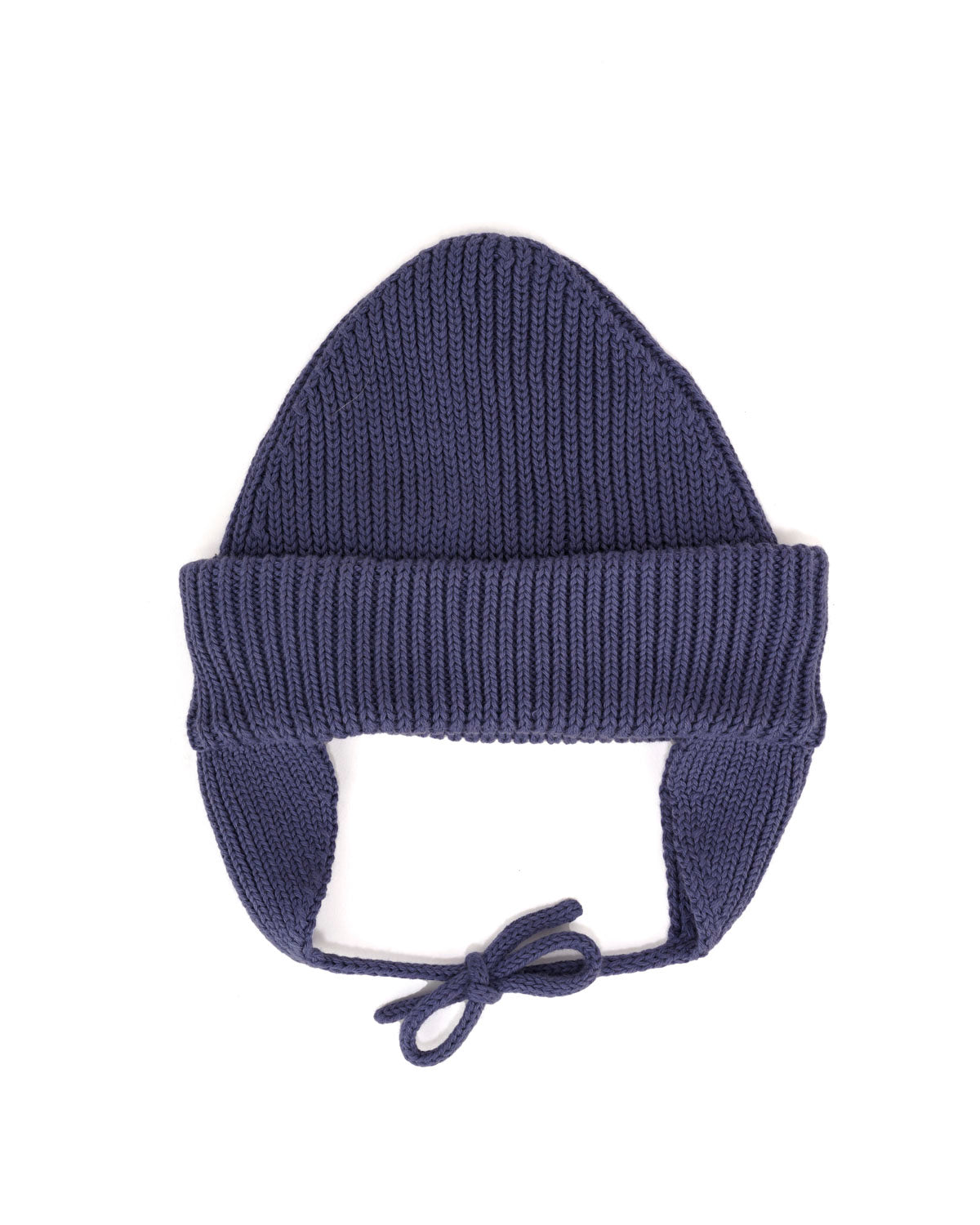 KNITTED EAR FLAP BEANIE - BLUE 5