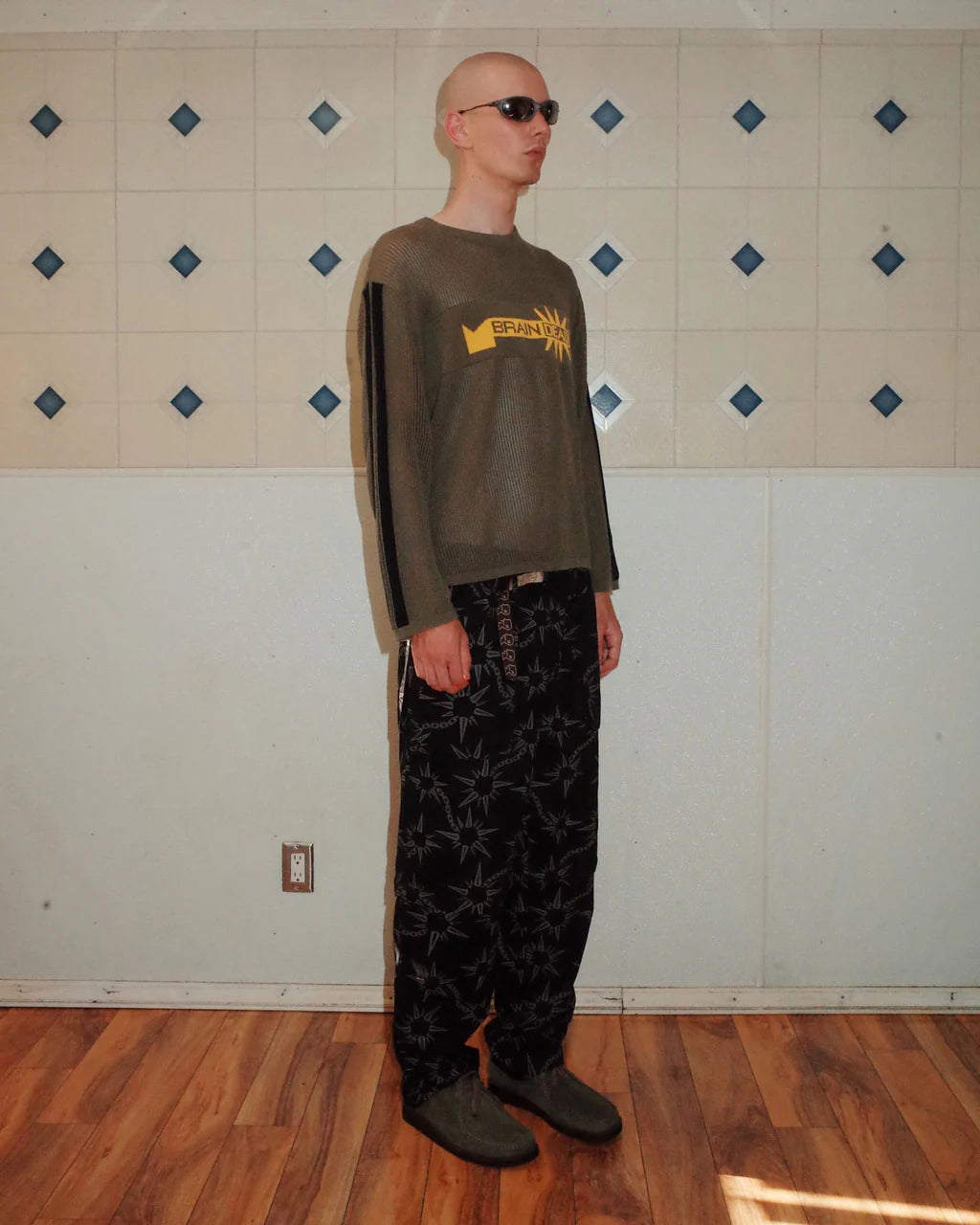 LONG SLEEVE MESH SWEATER - GREEN 3