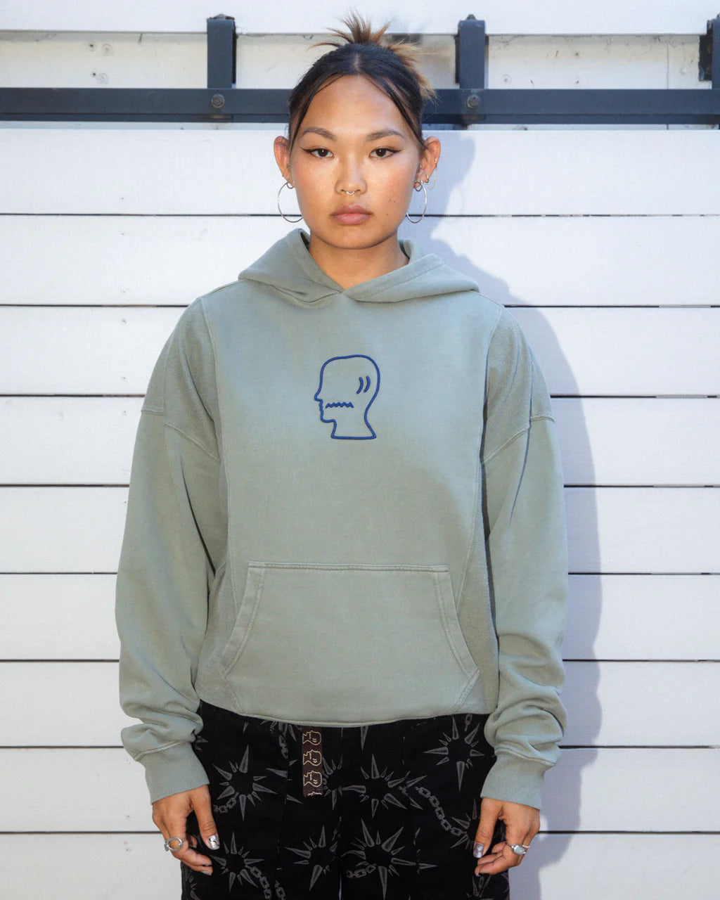 MENDOZA CROPPED HOODIE - CEMENT 7
