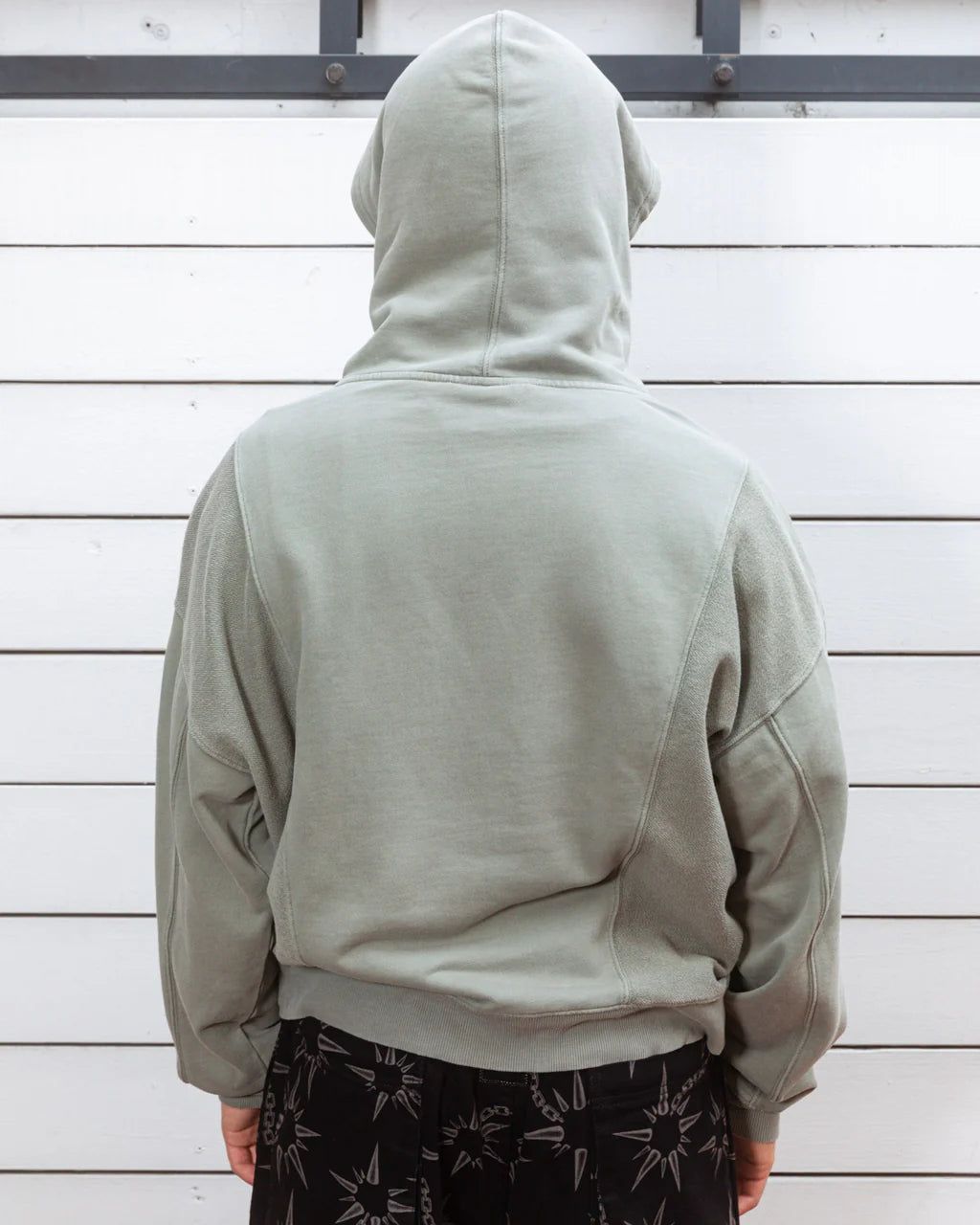 MENDOZA CROPPED HOODIE - CEMENT 5