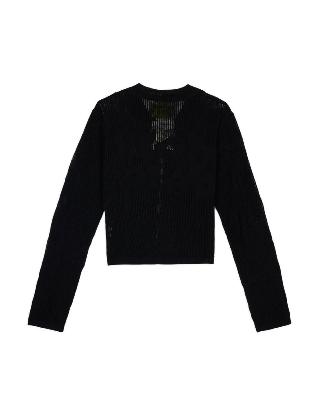 MESH KNIT SPIRAL CARDIGAN - BLACK 4