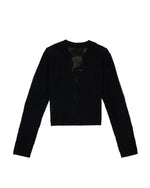 MESH KNIT SPIRAL CARDIGAN - BLACK 4