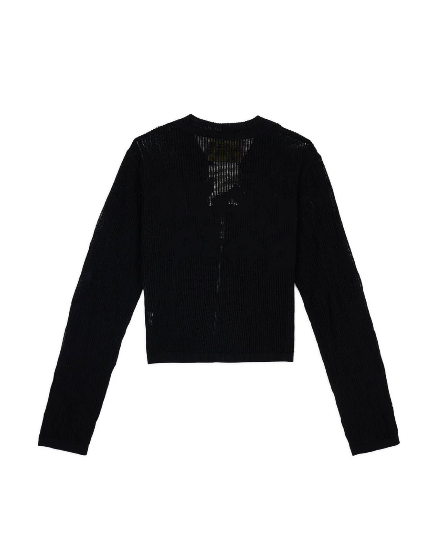 MESH KNIT SPIRAL CARDIGAN - BLACK 4