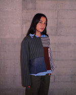 MIXED STRIPE BOXY KNIT SWEATER - GREEN MULTI 5