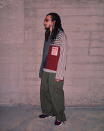 MIXED STRIPE BOXY KNIT SWEATER - GREEN MULTI 2