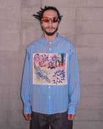 OMER STRIPED OXFORD BUTTON UP SHIRT - BLUE 3