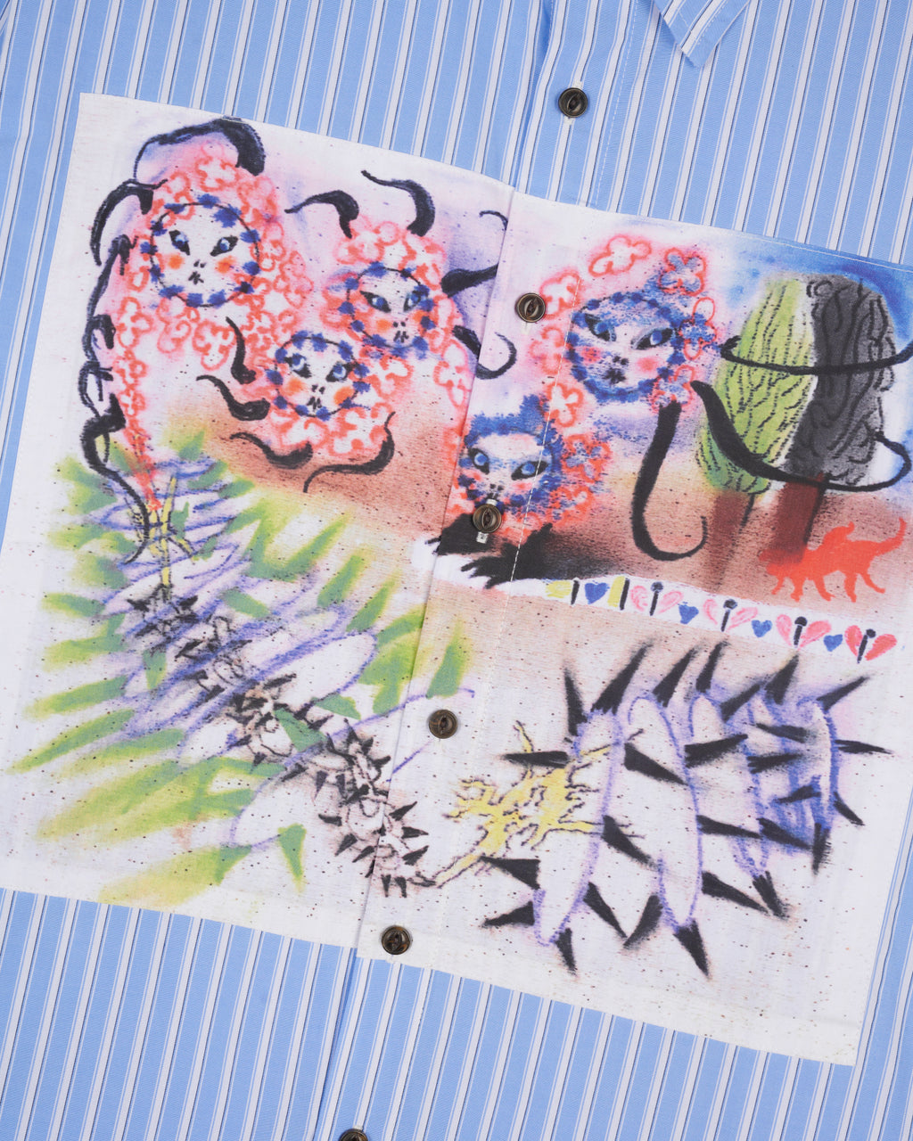 OMER STRIPED OXFORD BUTTON UP SHIRT - BLUE 6