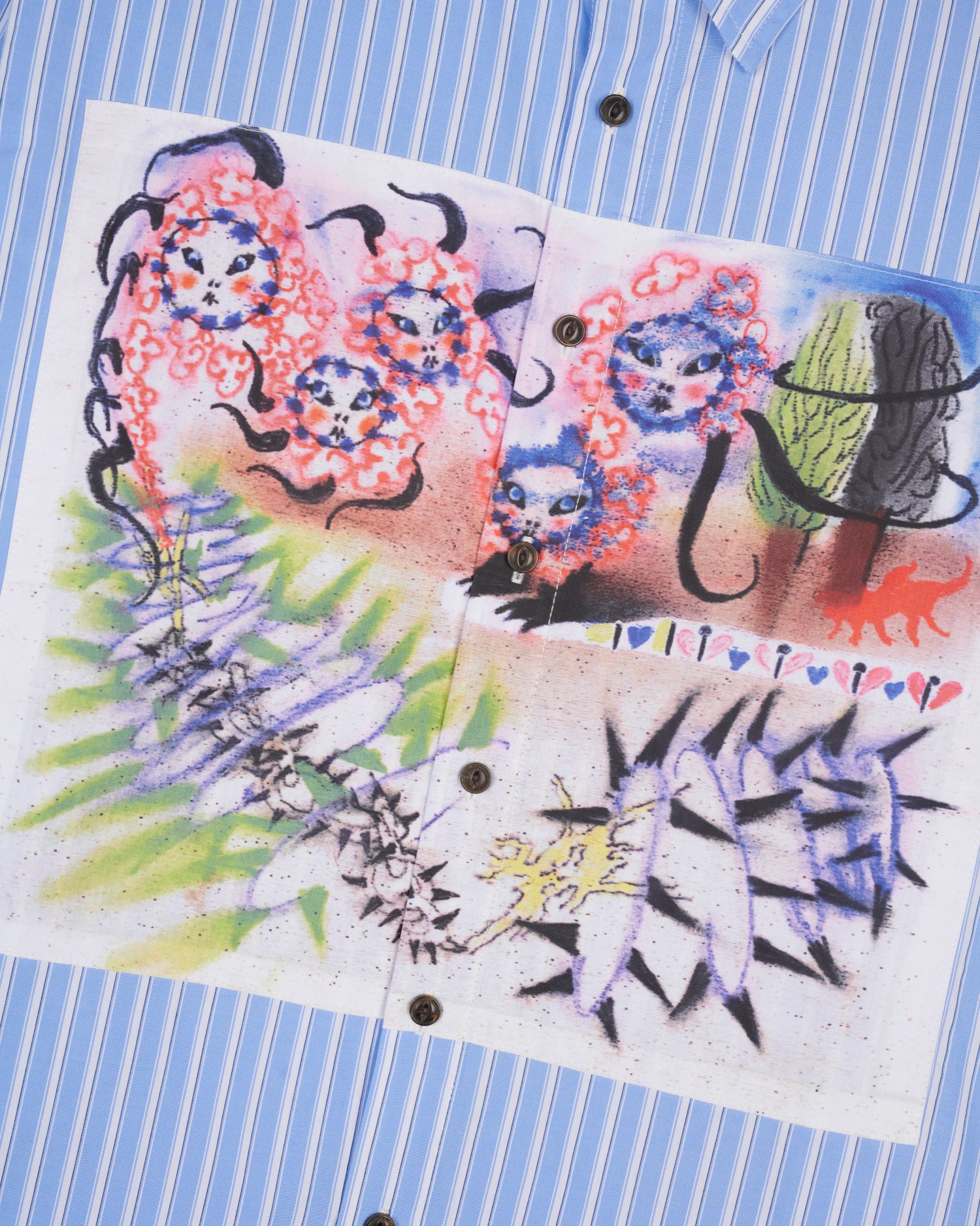 OMER STRIPED OXFORD BUTTON UP SHIRT - BLUE 6