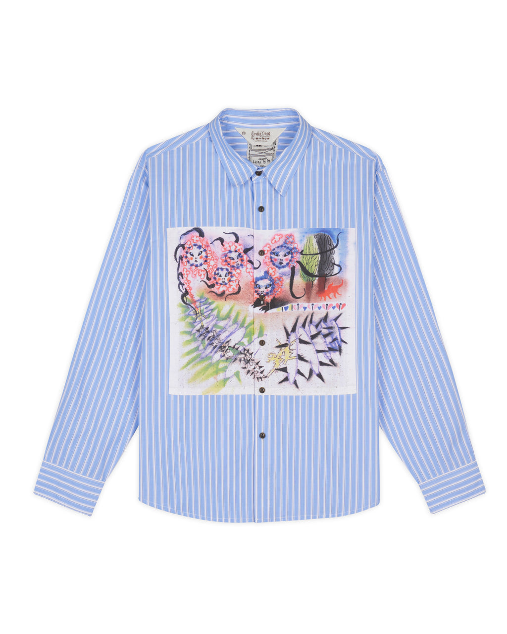 OMER STRIPED OXFORD BUTTON UP SHIRT - BLUE