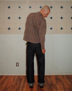 ORGANIC PLACKET BUTTON UP SHIRT - BROWN 3