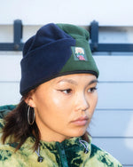 ORGANIC PANEL POLAR FLEECE BEANIE - NAVY / OLIVE 4