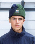 ORGANIC PANEL POLAR FLEECE BEANIE - NAVY / OLIVE 2
