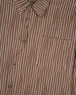ORGANIC PLACKET BUTTON UP SHIRT - BROWN 5