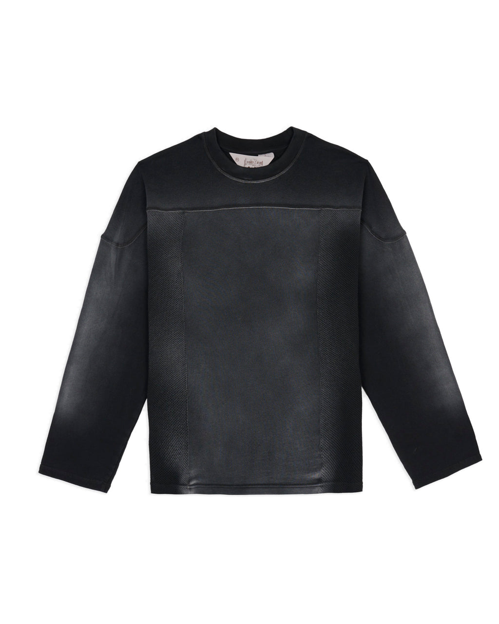 PANELED PIGMENT FOOTBALL SHIRT - BLACK 1