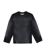 PANELED PIGMENT FOOTBALL SHIRT - BLACK 1