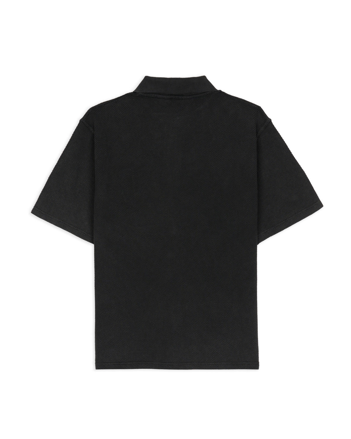 PIQUE THERMAL POLO SHIRT - WASHED BLACK 3