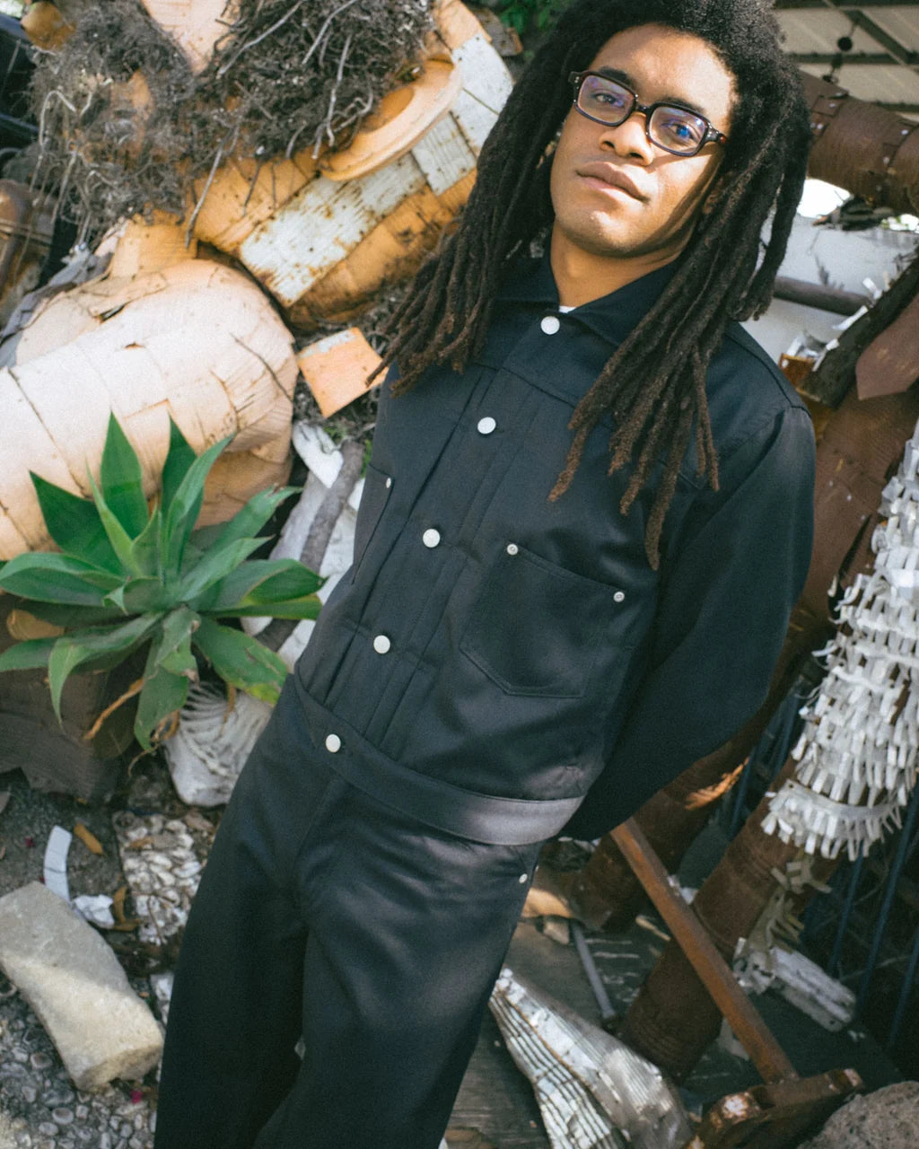 SERGE WOOL TRUCKER JACKET - BLACK 6
