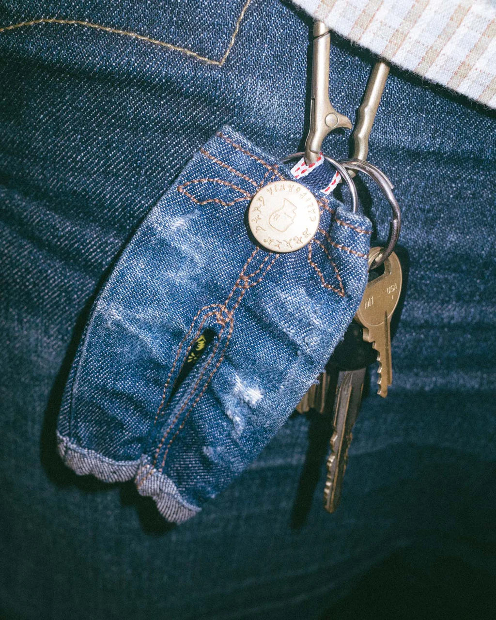 Type 00 Denim Keychain Charm - Indigo 2
