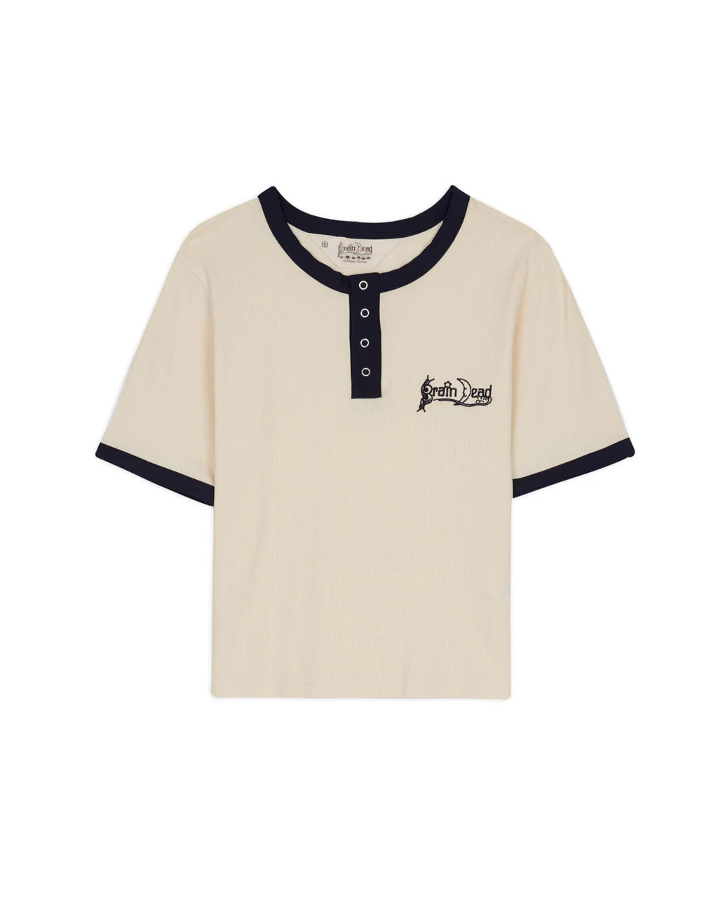 RIBBED HENLEY - NATURAL