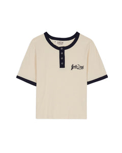 RIBBED HENLEY - NATURAL