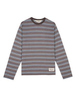 ROMY MULTI STRIPE LONG SLEEVE T-SHIRT - BROWN 1