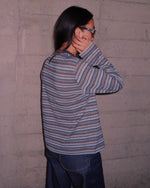 ROMY MULTI STRIPE LONG SLEEVE T-SHIRT - BROWN 3