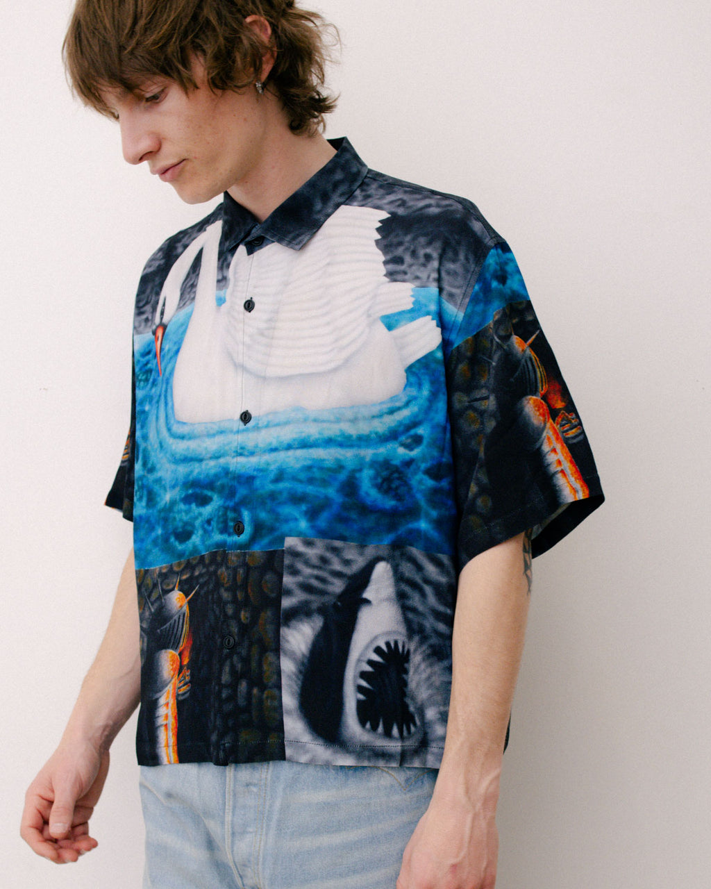 COPIA SHORT SLEEVE BUTTON DOWN SHIRT - BLACK MULTI 8