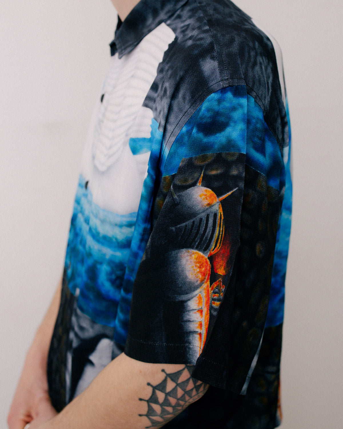 COPIA SHORT SLEEVE BUTTON DOWN SHIRT - BLACK MULTI 7