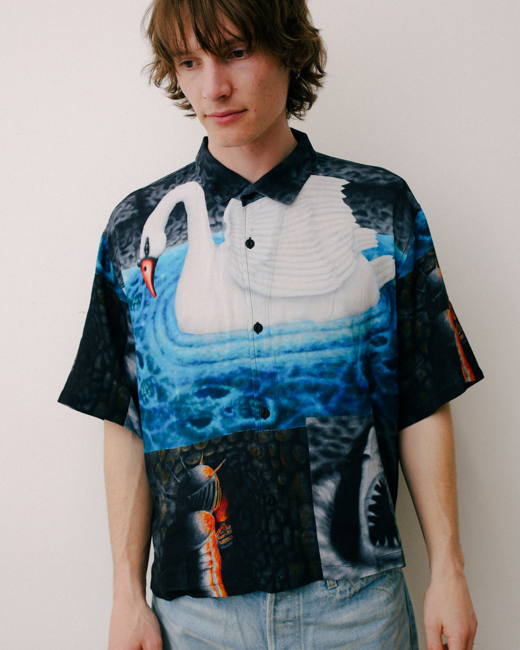 COPIA SHORT SLEEVE BUTTON DOWN SHIRT - BLACK MULTI 5