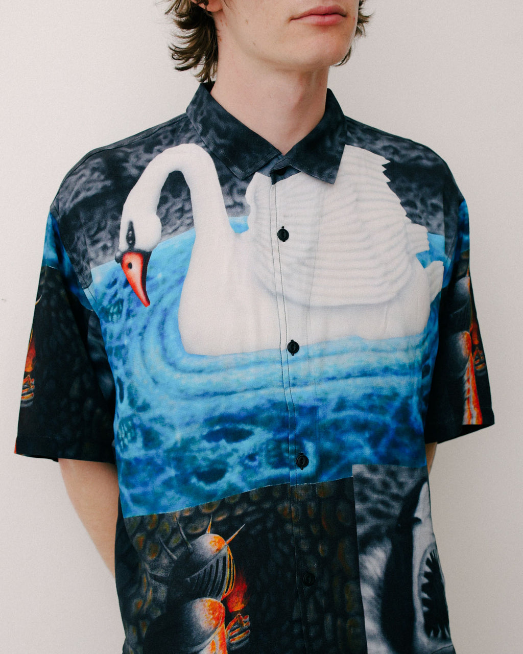 COPIA SHORT SLEEVE BUTTON DOWN SHIRT - BLACK MULTI 3