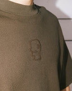 BOXY THERMAL MOCK NECK T-SHIRT - BROWN 5