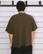 BOXY THERMAL MOCK NECK T-SHIRT - BROWN 4