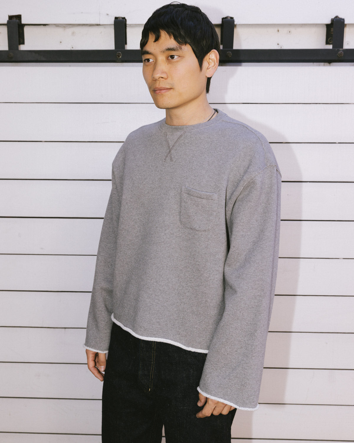 BOXY FRENCH TERRY SWEATSHIRT - HEATHER GREY 6